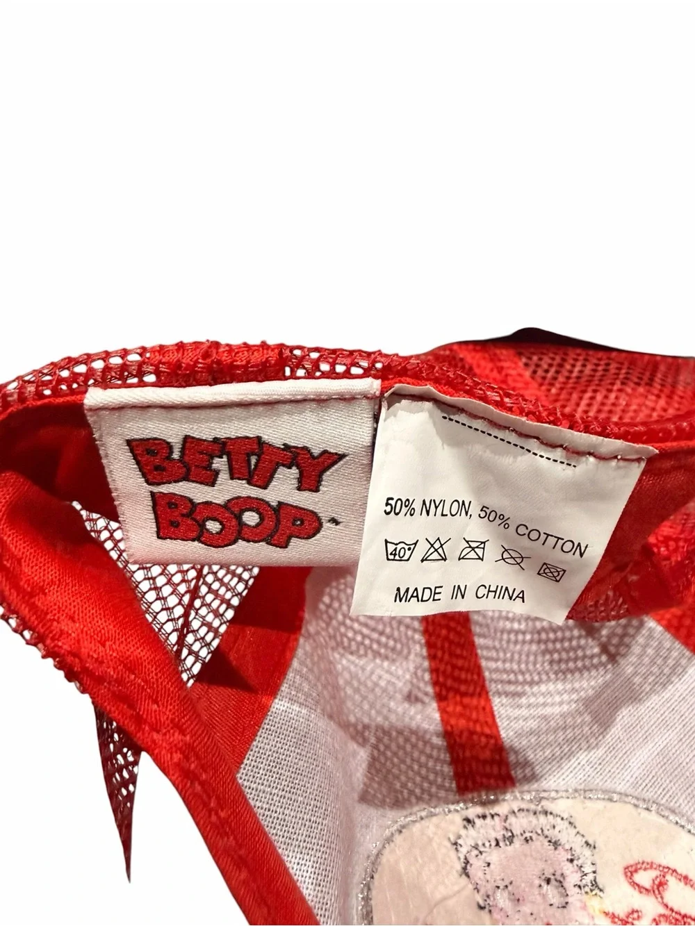 Vintage Y2K Betty Boop Trucker Hat Cap Embroidered Mesh Snapback Gray Red NWT -